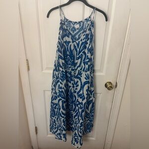 Velvet Blue and White Floral Skirt